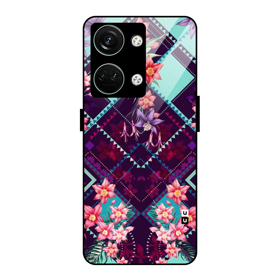 Floral Diamonds Glass Back Case for Oneplus Nord 3
