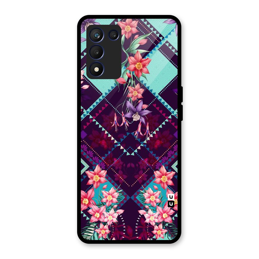 Floral Diamonds Glass Back Case for Realme 9 5G Speed