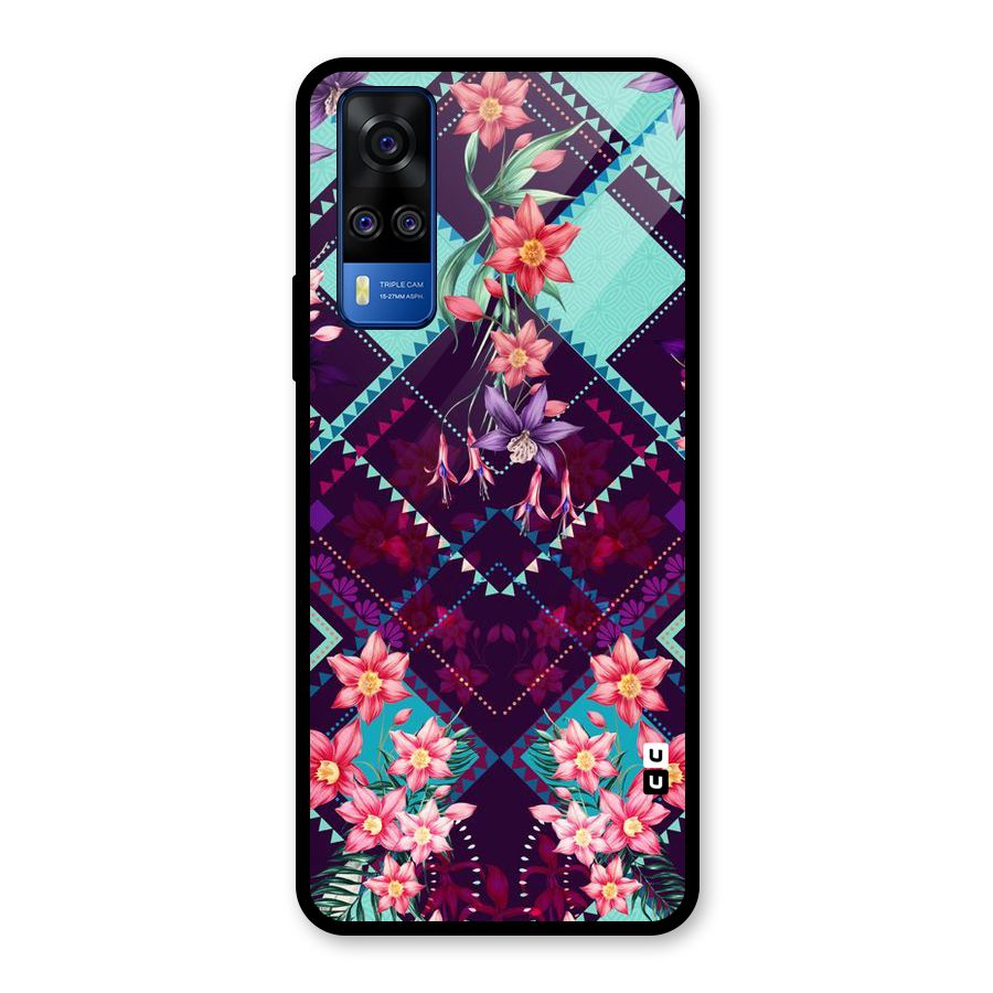 Floral Diamonds Glass Back Case for Vivo Y31