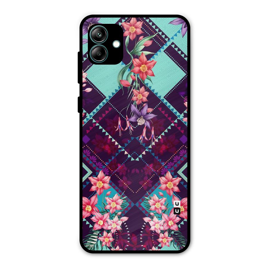 Floral Diamonds Metal Back Case for Galaxy A04