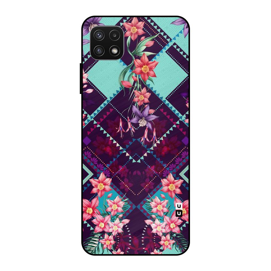 Floral Diamonds Metal Back Case for Galaxy A22 5G