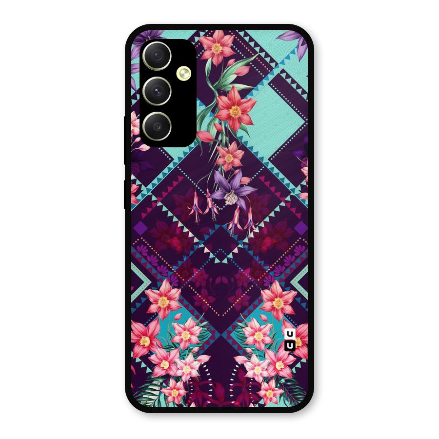 Floral Diamonds Metal Back Case for Galaxy A34