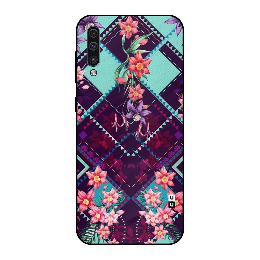 Floral Diamonds Metal Back Case for Galaxy A50