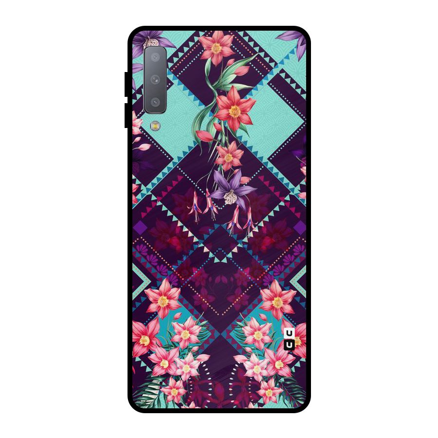 Floral Diamonds Metal Back Case for Galaxy A7 (2018)