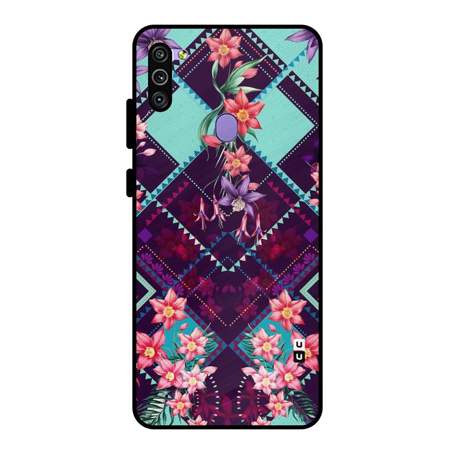 Floral Diamonds Metal Back Case for Galaxy M11