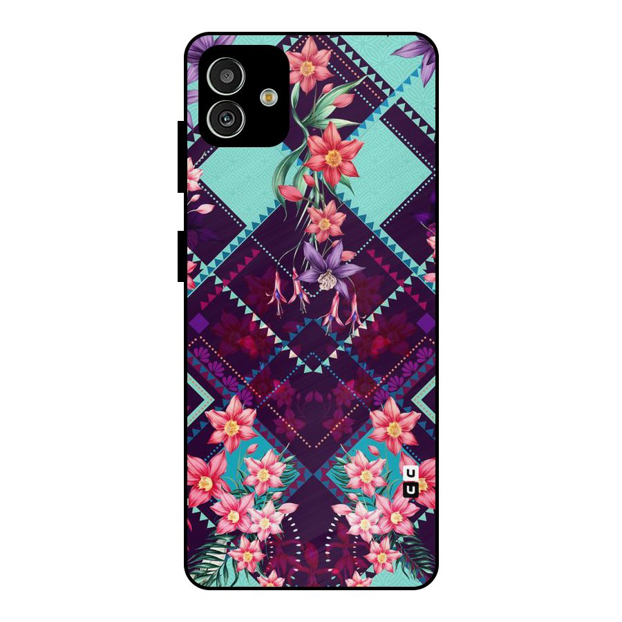 Floral Diamonds Metal Back Case for Galaxy M13 5G