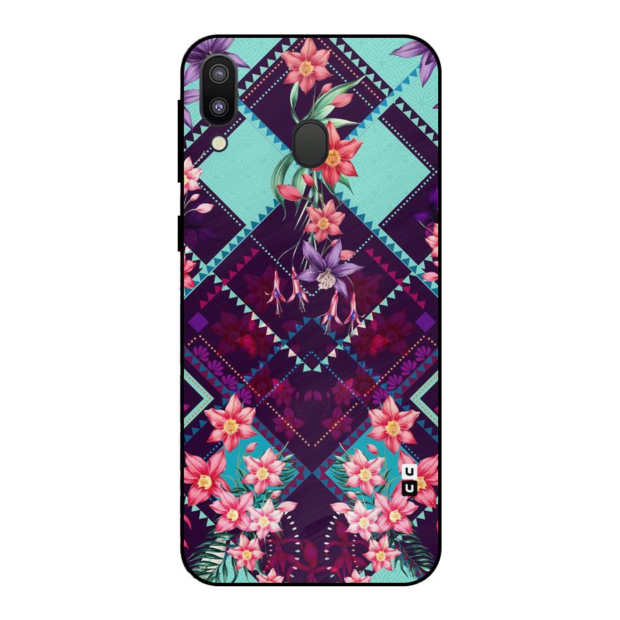 Floral Diamonds Metal Back Case for Galaxy M20