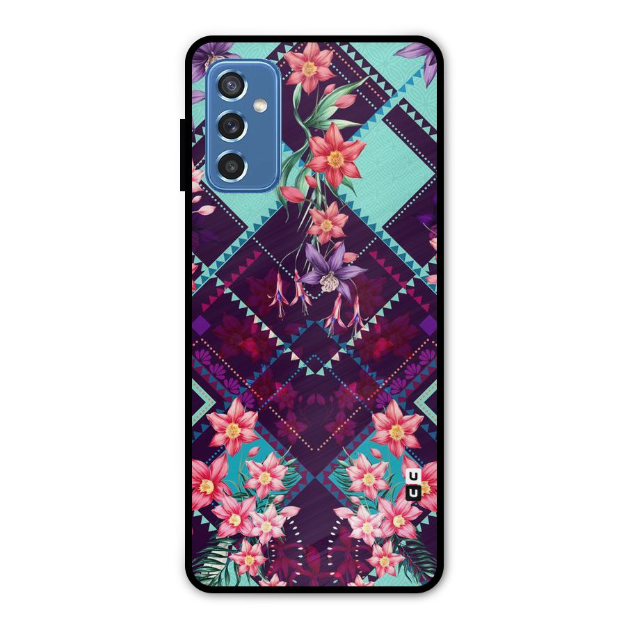 Floral Diamonds Metal Back Case for Galaxy M52 5G