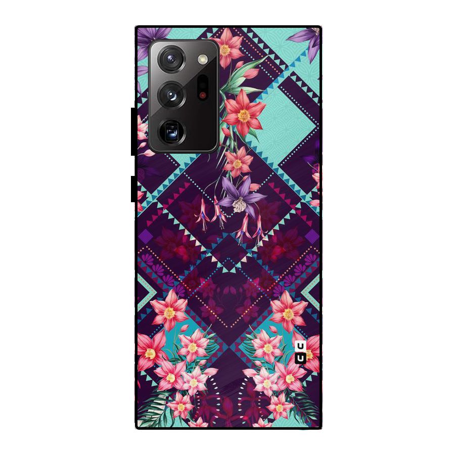 Floral Diamonds Metal Back Case for Galaxy Note 20 Ultra