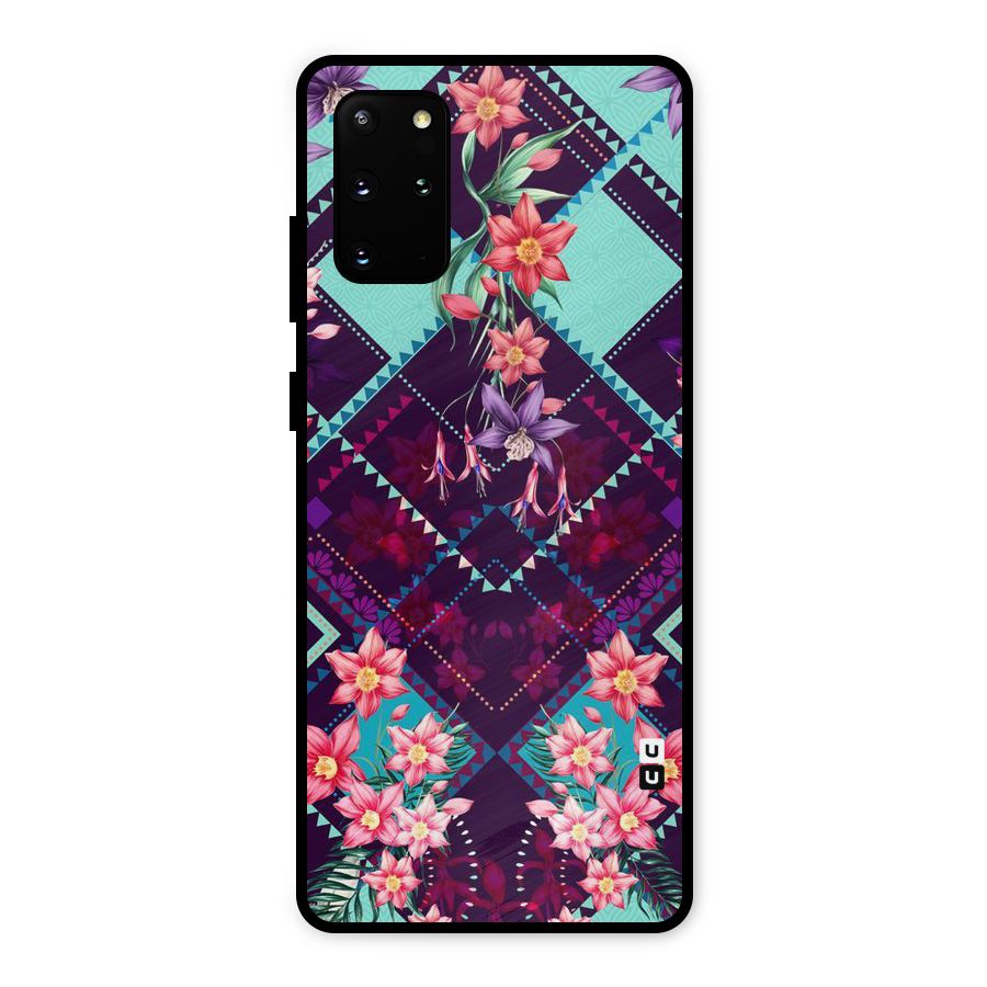 Floral Diamonds Metal Back Case for Galaxy S20 Plus