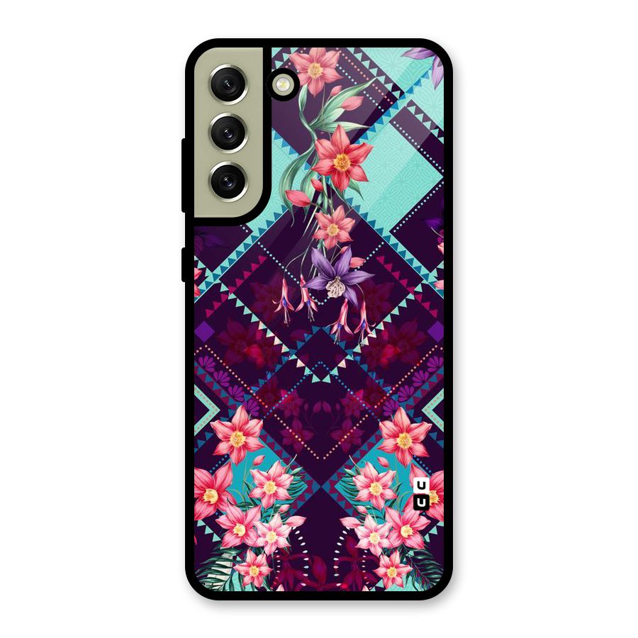 Floral Diamonds Metal Back Case for Galaxy S21 FE 5G (2023)
