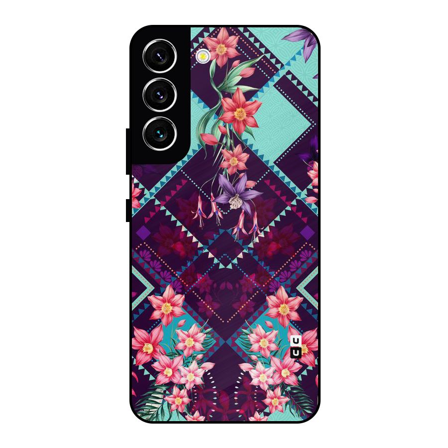 Floral Diamonds Metal Back Case for Galaxy S22 5G