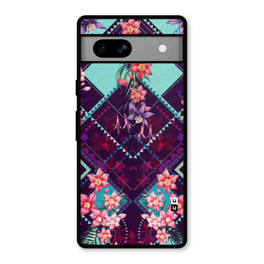 Floral Diamonds Metal Back Case for Google Pixel 7a