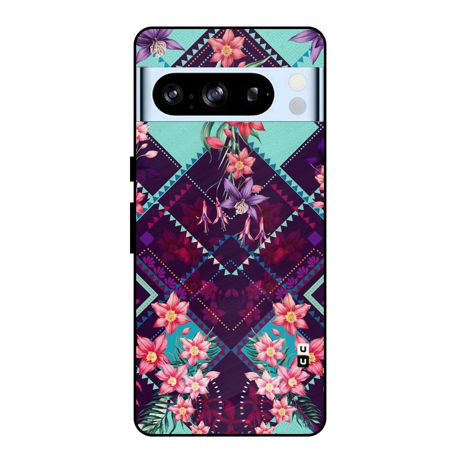 Floral Diamonds Metal Back Case for Google Pixel 8 Pro