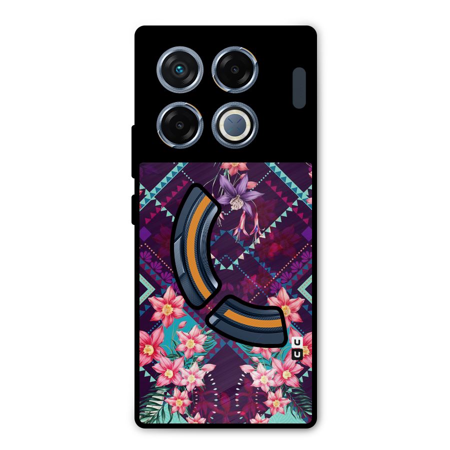 Floral Diamonds Metal Back Case for Infinix GT 20 Pro