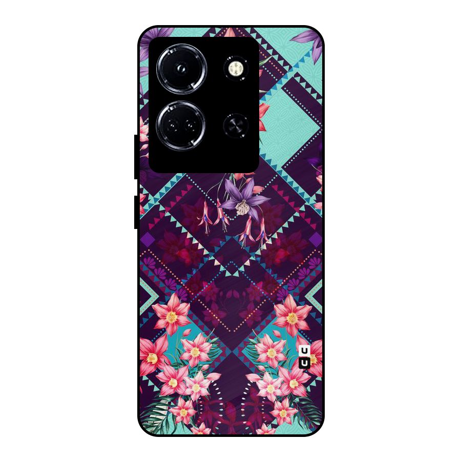 Floral Diamonds Metal Back Case for Infinix Note 30 5G
