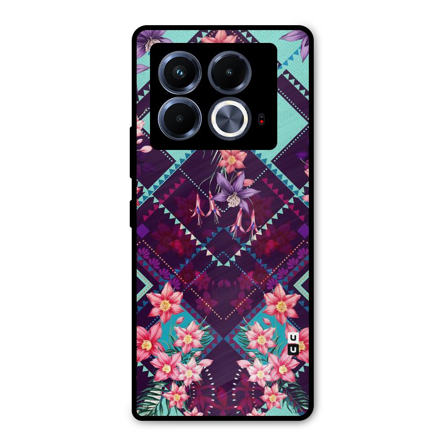 Floral Diamonds Metal Back Case for Infinix Note 40 5G
