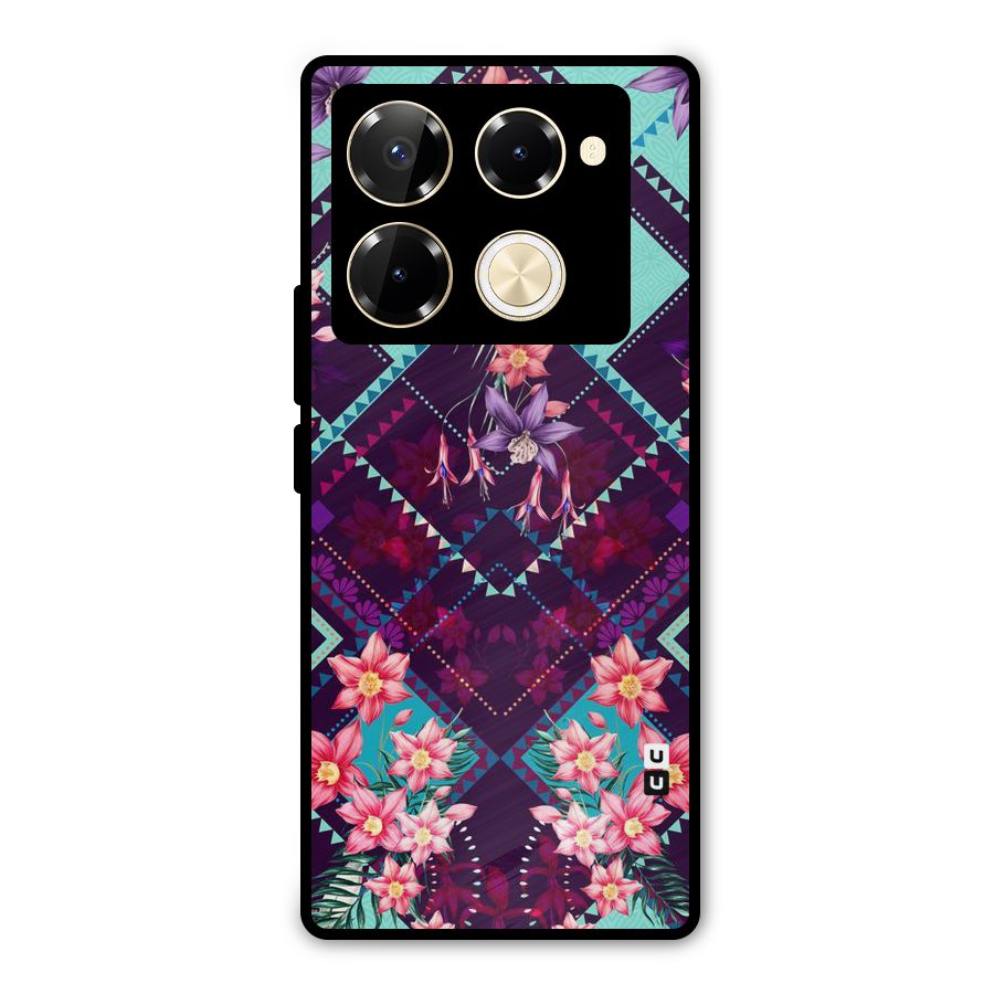 Floral Diamonds Metal Back Case for Infinix Note 40 Pro Plus