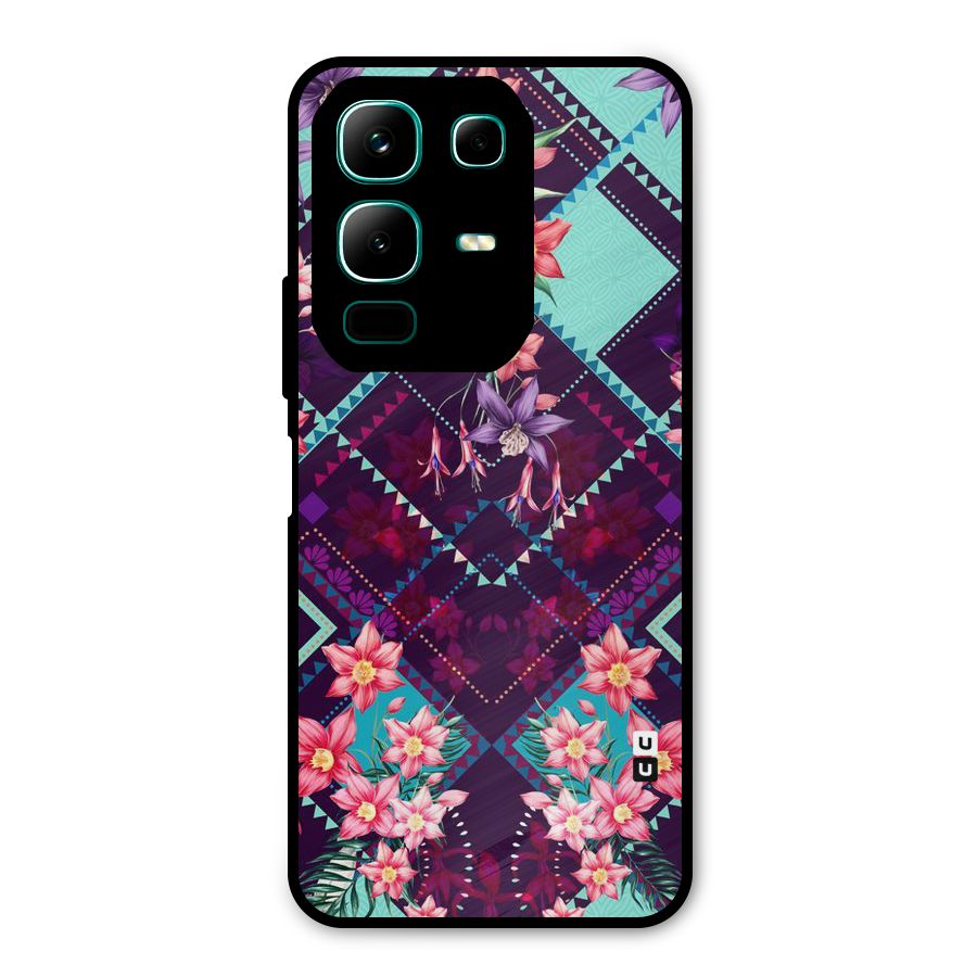 Floral Diamonds Metal Back Case for Infinix Note 50x