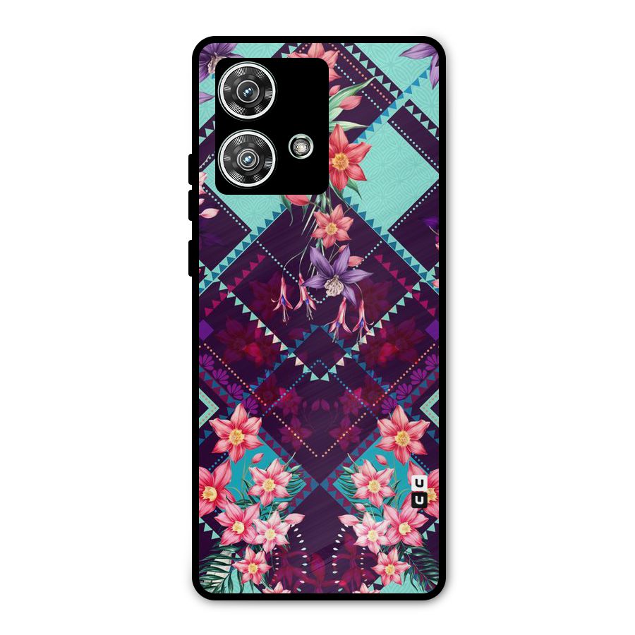Floral Diamonds Metal Back Case for Motorola Edge 40 Neo