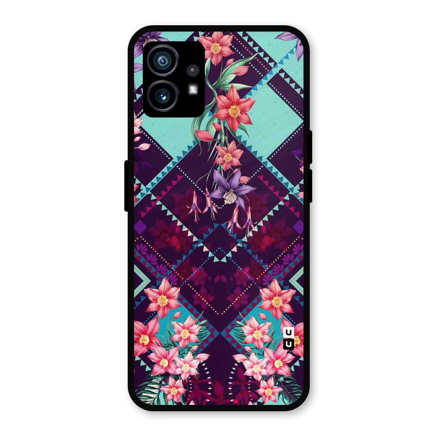 Floral Diamonds Metal Back Case for Nothing Phone 1