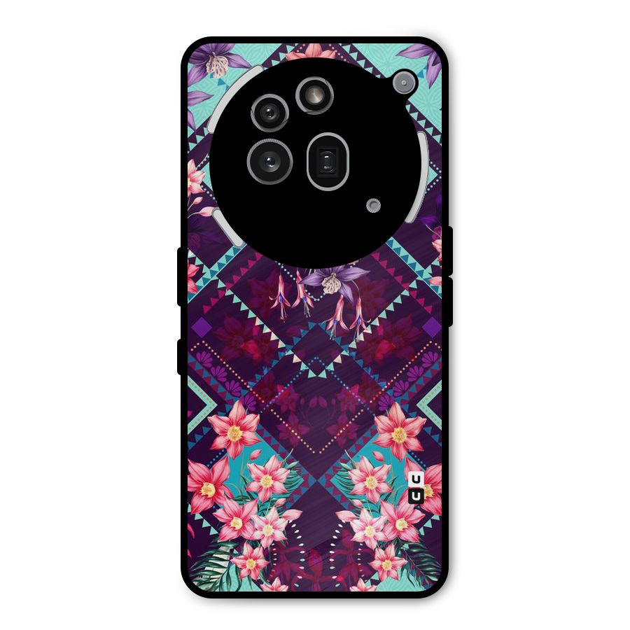 Floral Diamonds Metal Back Case for Nothing Phone 3a Pro