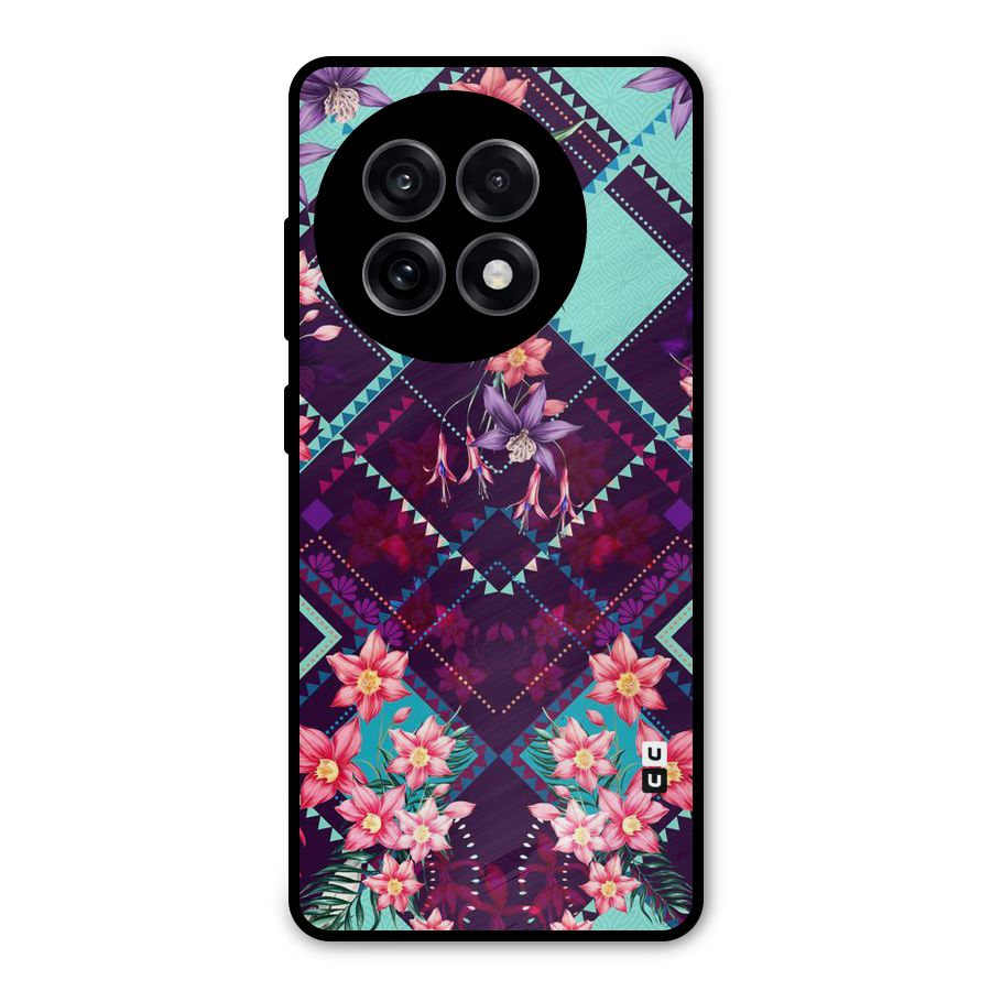 Floral Diamonds Metal Back Case for OnePlus 13R