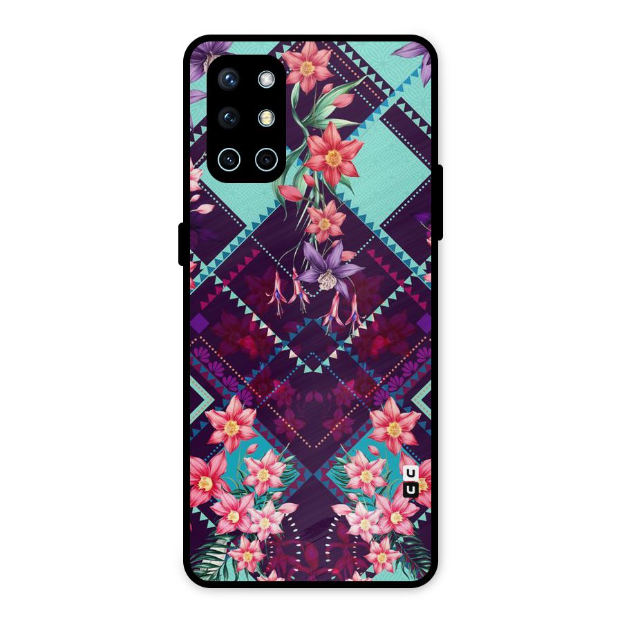 Floral Diamonds Metal Back Case for OnePlus 9R