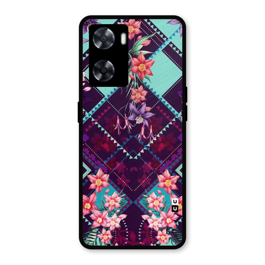 Floral Diamonds Metal Back Case for Oppo A57 2022