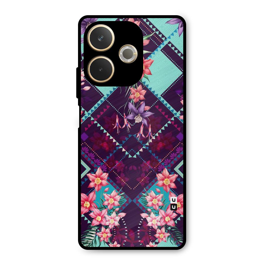Floral Diamonds Metal Back Case for Oppo A5 Pro