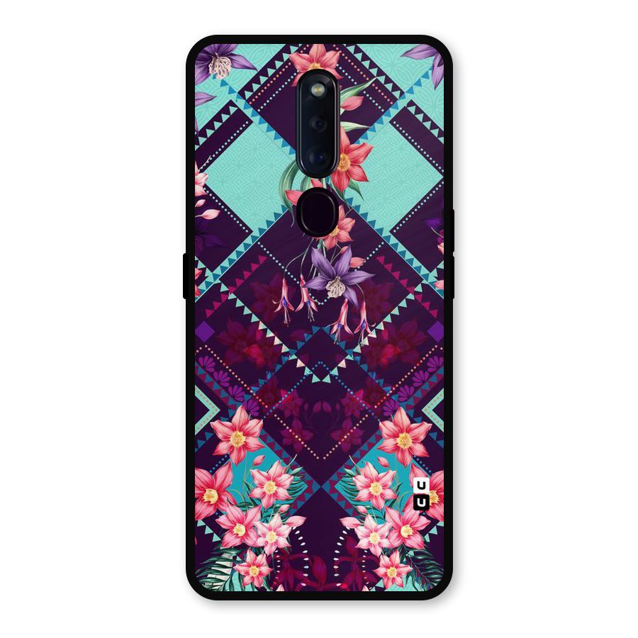 Floral Diamonds Metal Back Case for Oppo F11 Pro