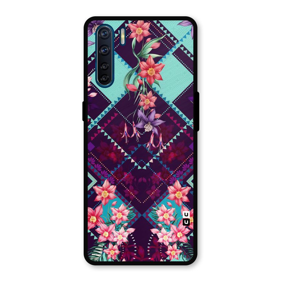 Floral Diamonds Metal Back Case for Oppo F15