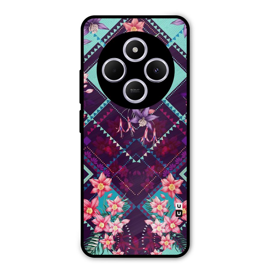 Floral Diamonds Metal Back Case for Poco C75 5G