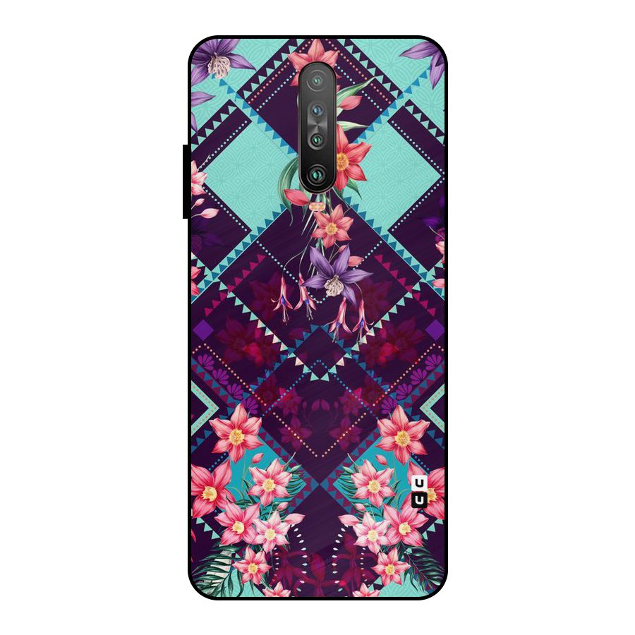 Floral Diamonds Metal Back Case for Poco X2