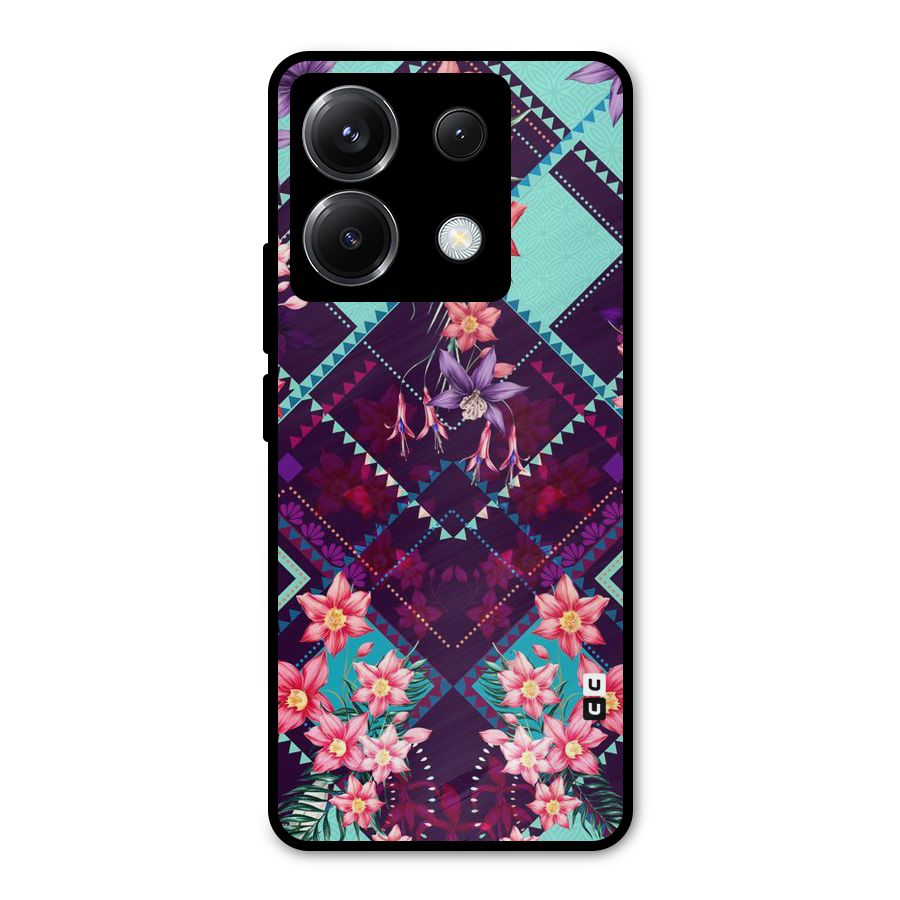 Floral Diamonds Metal Back Case for Poco X6