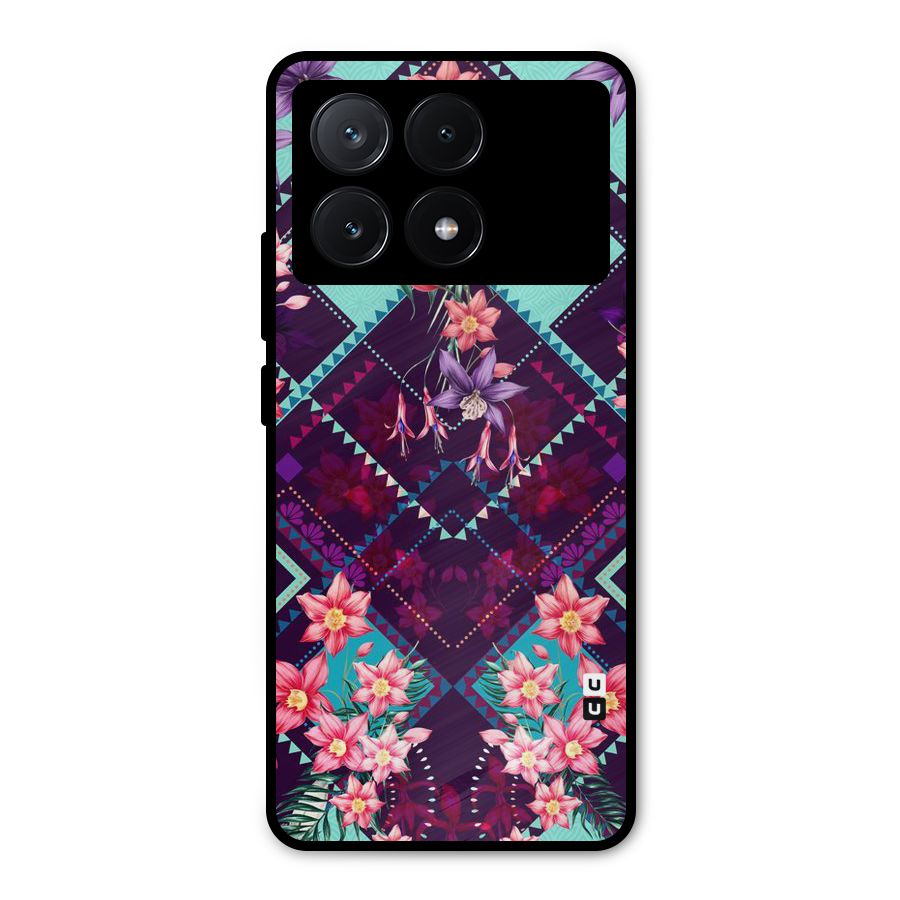 Floral Diamonds Metal Back Case for Poco X6 Pro