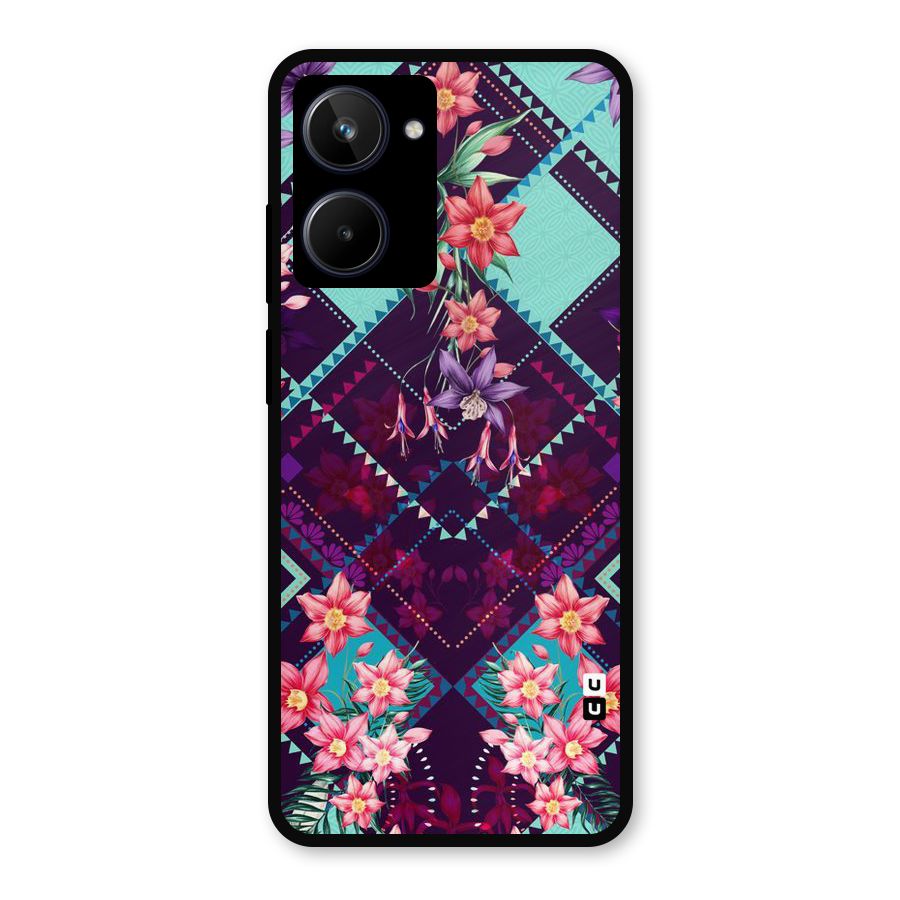 Floral Diamonds Metal Back Case for Realme 10