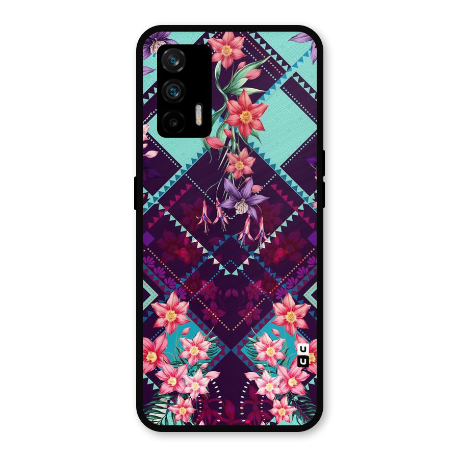 Floral Diamonds Metal Back Case for Realme GT 5G