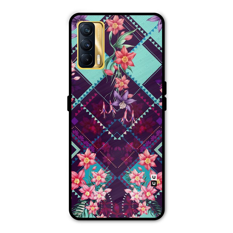 Floral Diamonds Metal Back Case for Realme X7