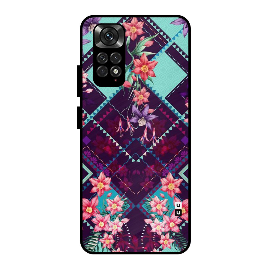 Floral Diamonds Metal Back Case for Redmi Note 11 Pro