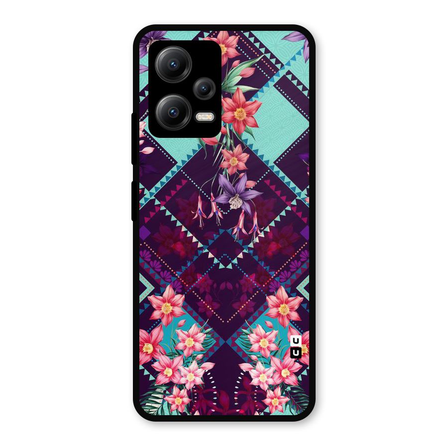 Floral Diamonds Metal Back Case for Redmi Note 12 5G