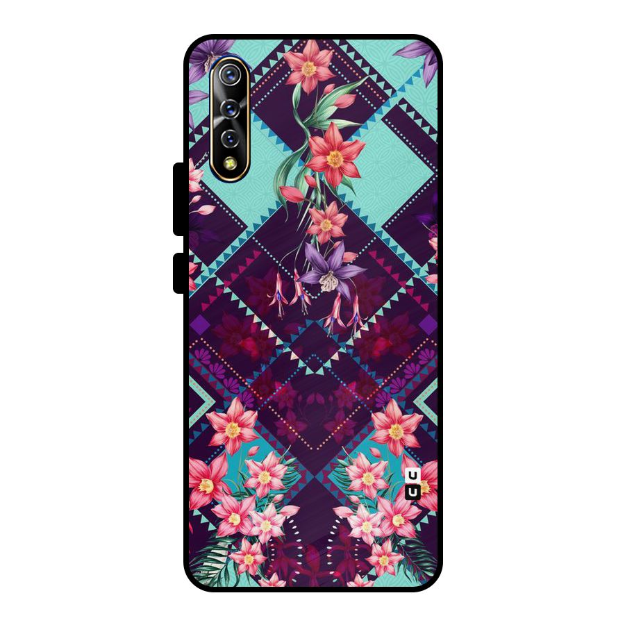 Floral Diamonds Metal Back Case for Vivo S1