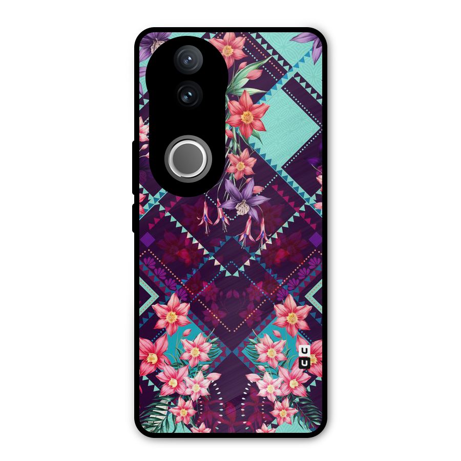 Floral Diamonds Metal Back Case for Vivo V50e