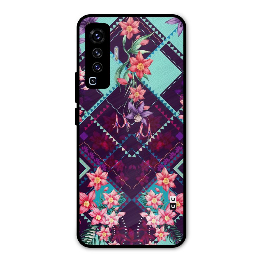Floral Diamonds Metal Back Case for Vivo X50