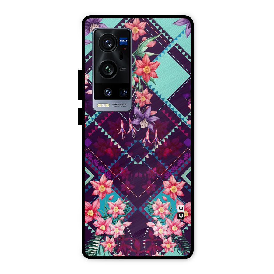Floral Diamonds Metal Back Case for Vivo X60 Pro Plus