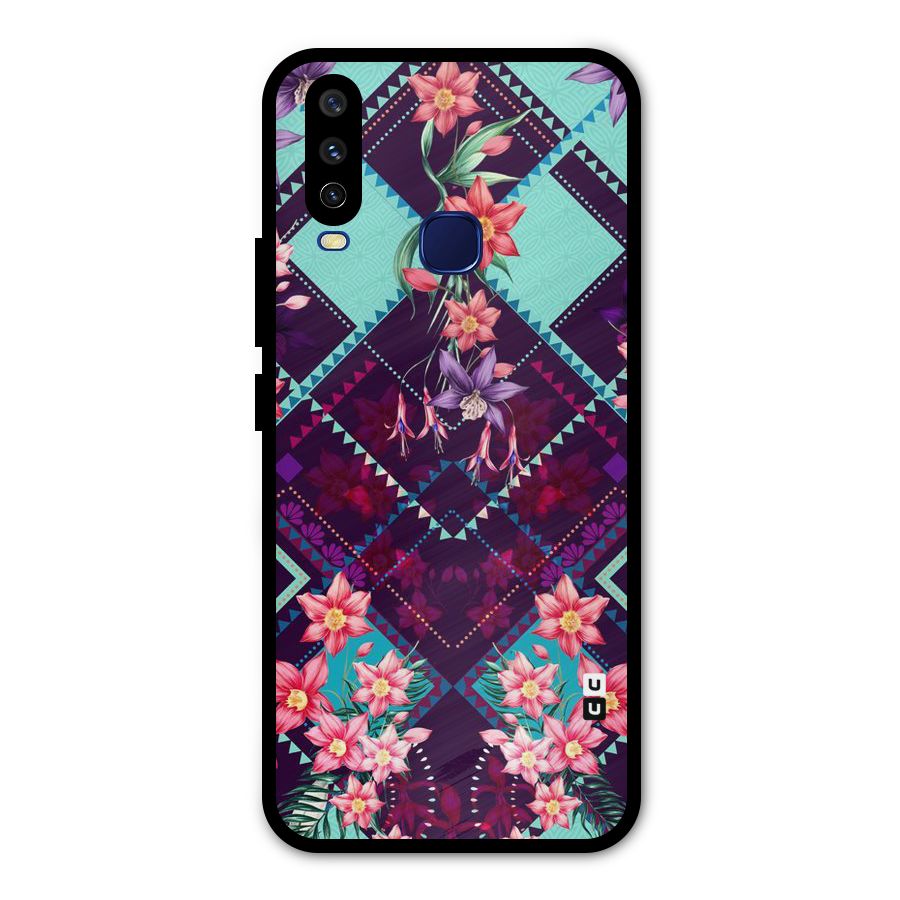Floral Diamonds Metal Back Case for Vivo Y12