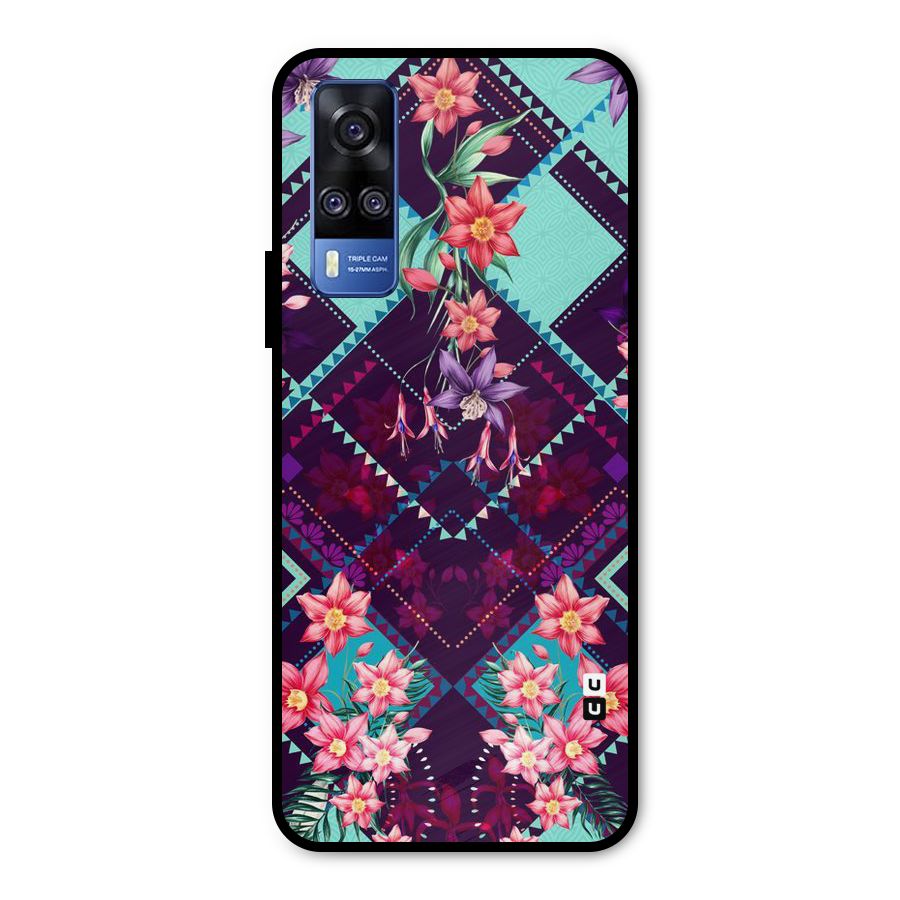 Floral Diamonds Metal Back Case for Vivo Y51A