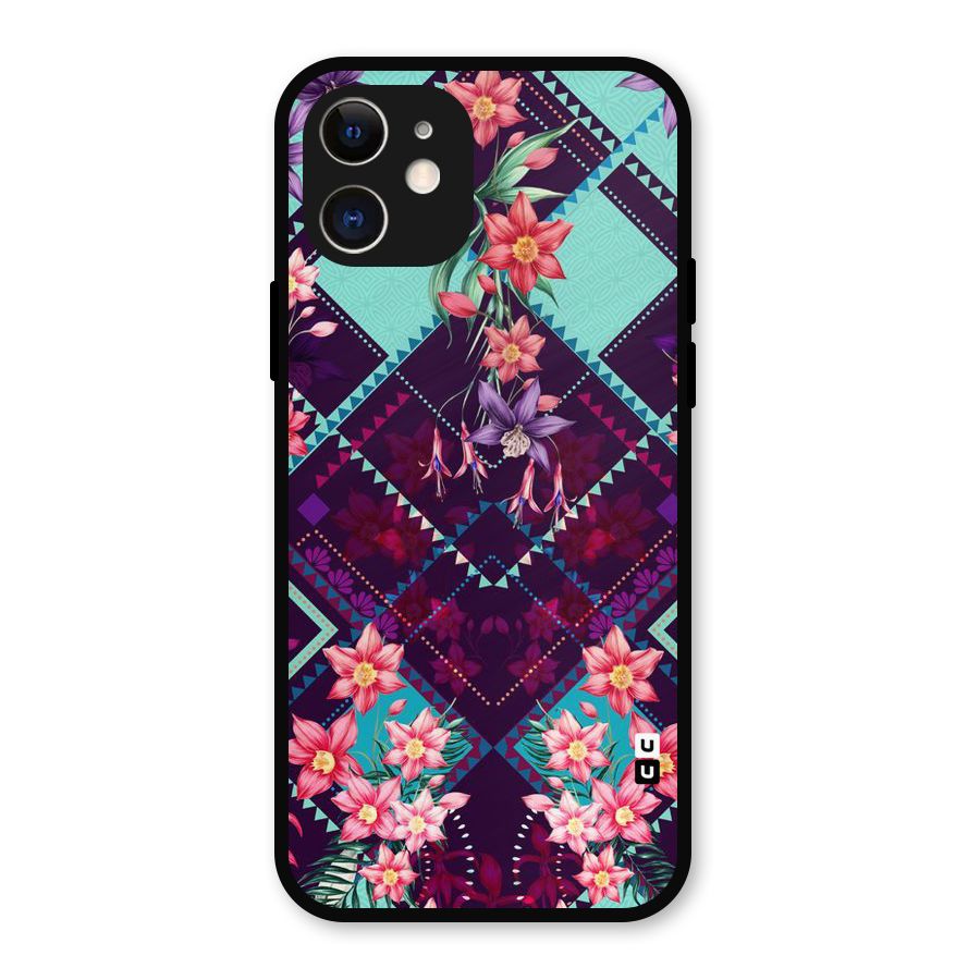 Floral Diamonds Metal Back Case for iPhone 12
