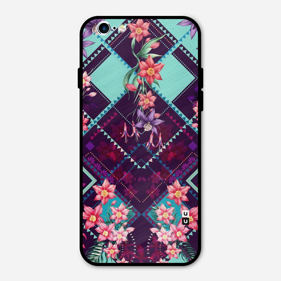 Floral Diamonds Metal Back Case for iPhone 6 6s