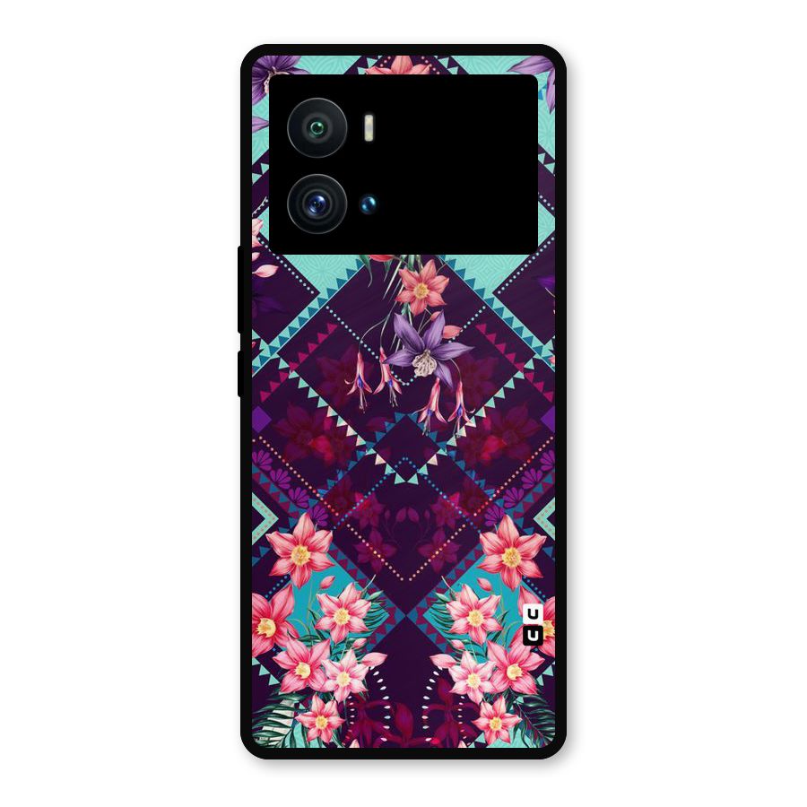 Floral Diamonds Metal Back Case for iQOO 9 Pro